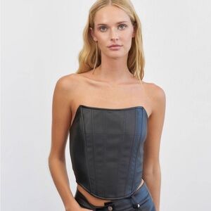 4th & Reckless Faux Leather Corset Top